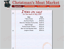 Tablet Screenshot of christmansmeatmarket.com